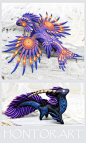 Amazing Fantasy Dragon miniatures by Evgeny Hontor. Dragon figurines from resin casting and velvet clay for home decorating. Painted and unpainted Animal Sculpture gifts for dragon lovers    #clayfigurine #clayanimals