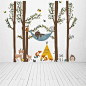 This tribal forest camping wall decal will transform the look of your room quickly and easily! And, they are repositionable! - Each decal can be placed however you would like.  - Peel and stick wall decals, will transform your wall in a minutes.  - This d