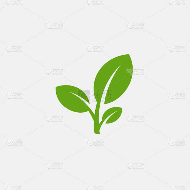 平面留下图标。 叶片矢量图解