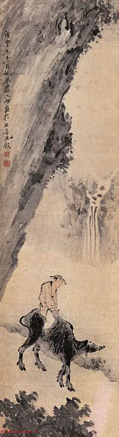 苏六朋——《归壑图》欣赏  |  
苏六朋(1791—1862)，广东顺德人。字枕琴，号怎道人、怎叔、南水村佬、南溪渔隐、浮山樵者、石楼吟叟、南水人、南水渔郎、浮山山人、浮山七十二洞天樵子等。中国清代画家。能书隶草行多种字体;能画山水人物花鸟。宗法赵子昂、唐伯虎、仇十渊、吴伟、黄慎，又亲得罗浮山僧德坤的真传，画技娴熟高超，既能作端秀精细的工笔画，也能作粗毫写意的简笔画。尤善画人物，绘写了不少盲公、卖艺人等市井人物，是广东画坛上独树一帜的画家。