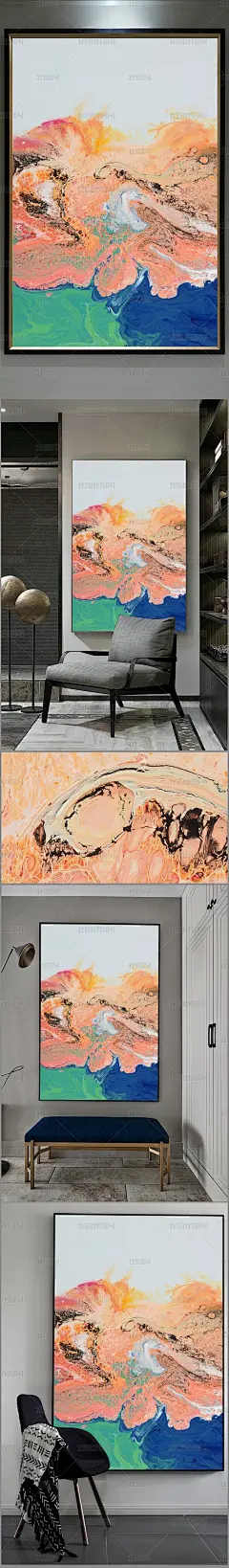 高清立体抽象油画艺术玄关（一千两百零九十七）