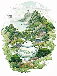 这组超级适合绿茶包装对不对？_15_龙女AI国风绘_来自小红书网页版