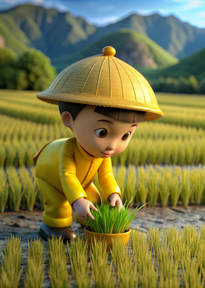 谷雨人物植物素材图