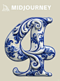 AI绘画-青花瓷系列数字（附咒语）