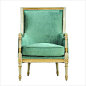 汉资欧式风格沙发 金箔描金做旧法式单人沙发 绿色绒布布艺沙发椅-淘宝网