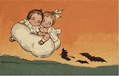 万圣节, 巫婆, 蝙蝠, 儿童, 飞, 飞行, 童话故事, 恐惧