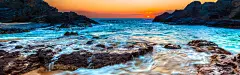 唯美海滩景色 海洋 海洋和岸边的岩石图片 石头 礁石 风景 风景图片 黄昏 摄影照片 设计图片 免费下载 页面网页 平面电商 创意素材 png图片