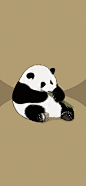 可爱熊猫插画壁纸，花花果赖-今日头条