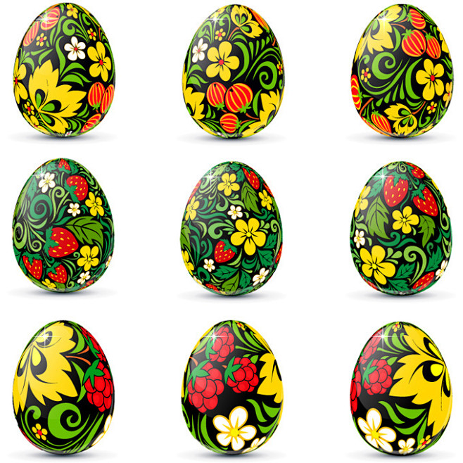 复活节艺术花纹彩蛋矢量素材