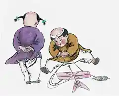 古风放风筝小孩动漫人物