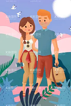 旅游插画  - 源文件下载【酷图网】旅游插画,创意,人物,设计,唯美