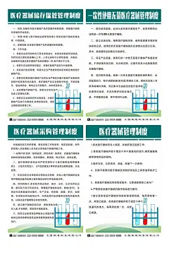 插画医疗器械管理制度牌海报-众图网
