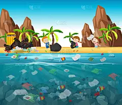海洋中塑料袋的水污染