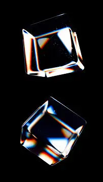 点击来源直接获取大图文件 |玻璃立方体抽象几何 3D。3D 插图渲染。