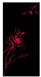 黑色背景上的红色线描花朵背景素材|插画|底纹|黑色背景|红色花朵|卡通画|矢量素材|线描花朵|叶子|红色花朵背景|红色花朵花纹|红色花朵图片素材|红色花朵　花丛　花海