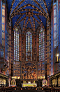 Stained Glass ~ The altarpiece of Veit Stoss in Basilica of the Virgin Mary's at the Grand Square, Krakow, Poland