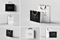 6款购物袋纸袋拎袋手提袋VI设计作品贴图ps样机素材展示效果图图片
