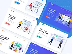 20个创意场景商业插画优质设计素材下载 - 优优素材