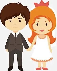 新婚卡通人物免抠素材 免费下载 页面网页 平面电商 创意素材 png素材