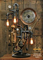 Steampunk Industrial / Steam Gauge Lamp / General Electric / Oiler / Lamp #2071