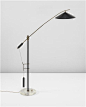 Angelo Brotto; Painted Metal, Brass and Marble Counter-Balance Floor Lamp for Esperia, 1950s.