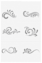 中国风典雅海浪装饰花纹底纹暗纹免扣元素