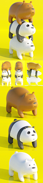 C4D - We bare Bears !!! : C4D modeling - protagonist of  "We bare bears"