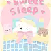This may contain: a teddy bear sleeping on top of a bed with the words sweet sleep above it