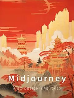 国风国潮插画｜Midjourney画中国式庭院