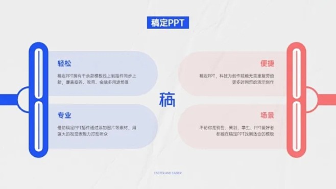 对比关系4项PPT图文页