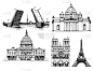 宫殿,桥,圣徒彼得和保罗城堡,传统,名声,卡比多广场,法国,绘制,剪影