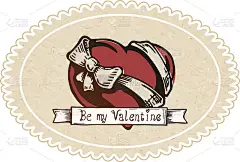 带着蝴蝶结的情人心