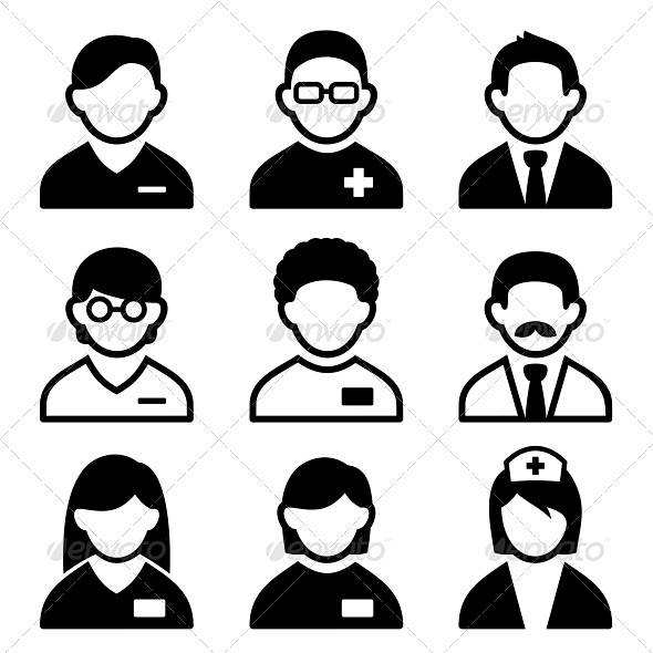 医生图标——人们字符集Doctor Ic...