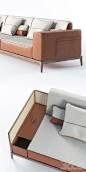 3d модели: Диваны - HERMES Three seater sofa