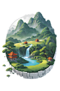 AI水墨插画