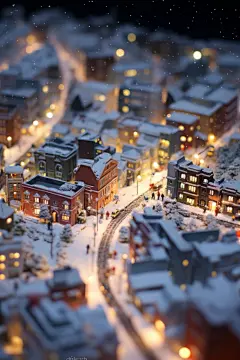 交通雪景下的城市摄影图