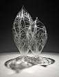 Glass, Holly Grace, Artist, Clearing,  2007, blown glass, sand carved decoration, 27 X 6 X 29 inches