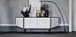 standard | sideboards : standard | sideboards - Sideboard with 4 doors. Sides and doors matt graphite (OP69), polished white (L7) or polished castoro (L22) painted. Frame, top, handles and feet matt graphite (OP69) painted. Internal shelves in MDF matt gr