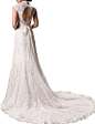 EllaGowns Cap Sleeve Mermaid Bridal Gown Wedding Dresses with Satin Sash White US 20W | Amazon.com