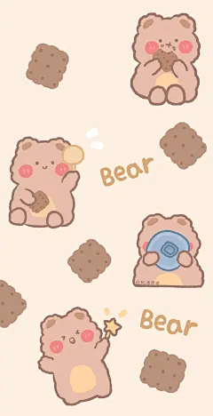 卡通 手机壁纸 可爱 小熊 cr：软绵绵猪