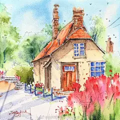 #韩式花艺# 
当水彩遇上小镇，清新通透的色彩里，渲染出宁静的小城生活。
所有这些在光影的衬托下显示出了阳光下迷人色彩的小镇，哪怕是个小小的窗台，也能让你感受到色彩的温柔。

#花艺设计# #花艺# #气球培训# ​​​​