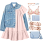 A fashion look from June 2016 featuring rebecca taylor dresses, blue jean jacket and suspender belt. Browse and shop related looks.