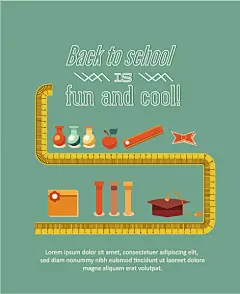 尺子文具开学海报图片素材