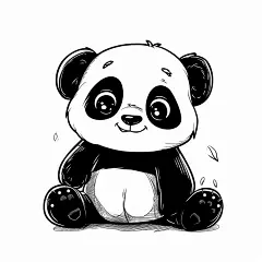 扁平风卡哇伊熊猫元素素材图片