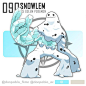 ❄️ Graupel evolved! ❄️ . Meet Snowlem, the ice golem pokémon ❄️ . . Will Snowlem be a part of your team? ✨ . .  Living Ice - normal-type…