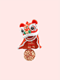 中国风国潮春节新年新春舞狮3d元素
