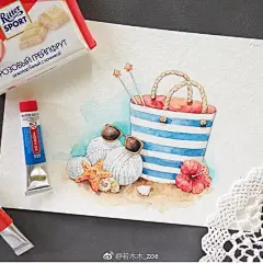 看见这么好看的水彩插画，心情都能好一天
作者ins：mariyaer ​​​​