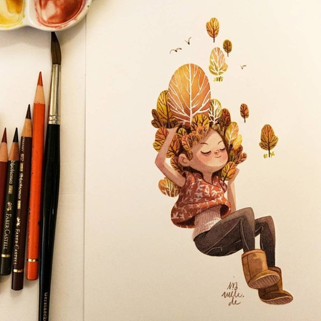 水彩插画慕尼黑插画师iraville67676767