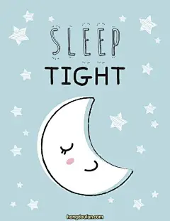 10张晚安Good Night手写英文卡通简笔画！-红豆饭小学生简笔画大全