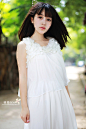 纯白的白色长裙，我的爱~ BLOG：http://mogujie.cn/fcjaj?src=http%3A%2F%2Fa - 蘑菇街